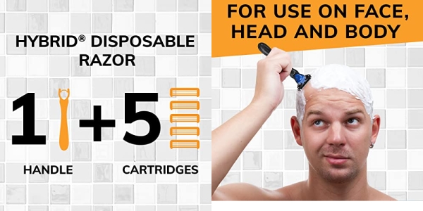 Purchase BIC Flex3 Hybrid Men's Disposable Razor, 1 Handle 5 Cartridges on Amazon.com