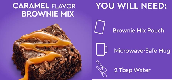 Purchase Duncan Hines Perfect Size for 1 Brownie Mix, Ready in About a Minute, Caramel Brownie, 4 Individual Pouches, 2.6 Ounce (Pack of 4) on Amazon.com