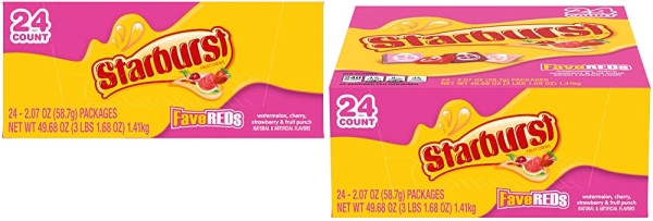 Purchase Starburst FaveREDs Fruit Chews Candy, 2.07 ounce (24 Single Packs) on Amazon.com