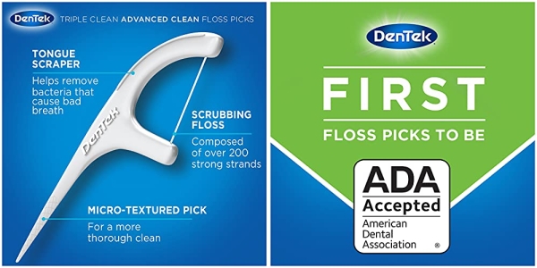 Purchase DenTek Triple Clean Floss Picks, No Break Guarantee, 90 Count, 6 Pack on Amazon.com