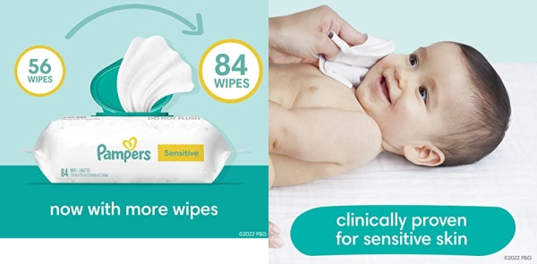 Purchase Pampers Sensitive Water-Based Baby Diaper Wipes, 9 Refill Packs for Dispenser Tub - Hypoallergenic and Unscented - 576 Count on Amazon.com