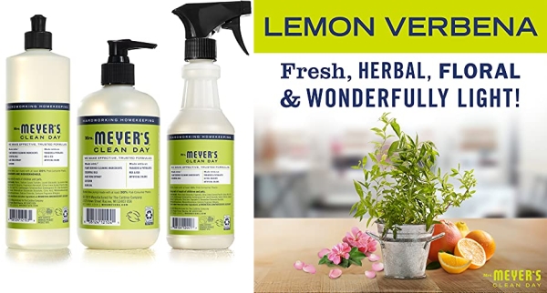Purchase Mrs. Meyers Clean Day Lemon Verbena Dish Soap (16 fl oz), Hand Soap (12.5 fl oz), Multi-Surface Everyday Cleaner (16 fl oz) on Amazon.com