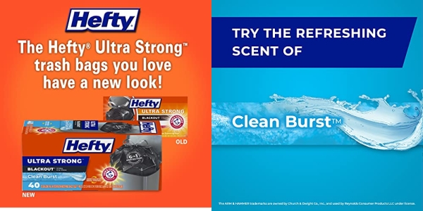 Purchase Hefty Ultra Strong Blackout Kitchen Trash Bags - Clean Burst, 13 gallon, 80 Count on Amazon.com