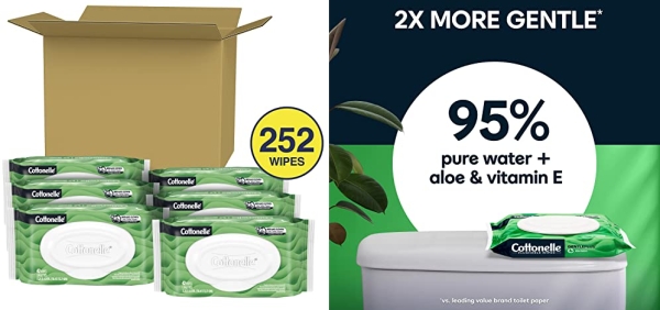 Purchase Cottonelle GentlePlus Flushable Wet Wipes with Aloe & Vitamin E, 6 Packs, 42 Wipes per Pack (252 Wipes Total) on Amazon.com