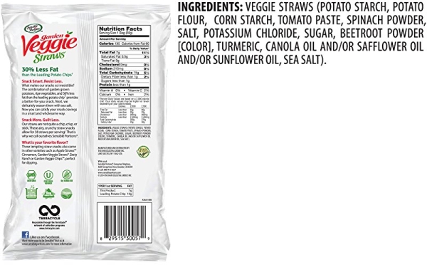 Purchase Sensible Portions Garden Veggie Straws, Sea Salt, 1 oz. (Pack of 24) on Amazon.com