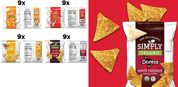 Purchase Simply Brand Organic Doritos Tortilla Chips, Cheetos Puffs, 36 Count on Amazon.com