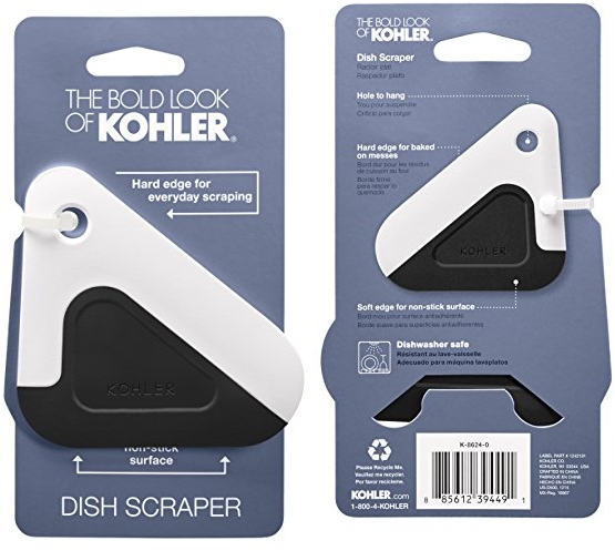 Purchase KOHLER Kitchen Pot and Pan Dish Scraper, Silicone and Nylon, Heat Resistant, White and Charcoal on Amazon.com