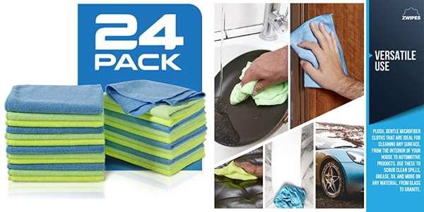 Purchase Zwipes Microfiber Cleaning Cloths (24-Pack) on Amazon.com