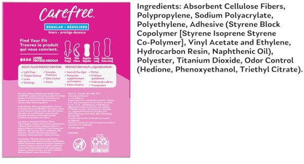 Purchase Carefree Acti-Fresh Panty Liners, Soft and Flexible Feminine Care Protection, Regular, 120 Count on Amazon.com