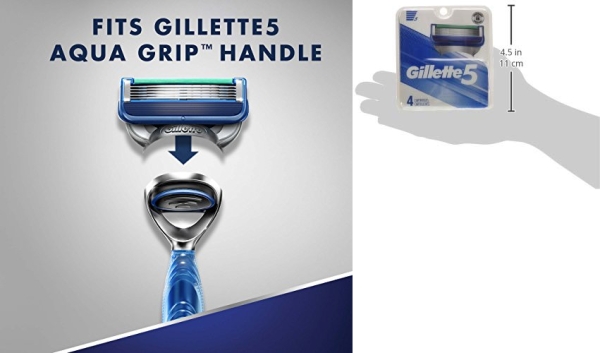 Purchase Gillette 5 Men's Razor Blade Refills, 4 Count on Amazon.com