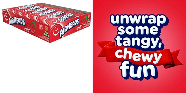 Purchase Airheads Candy, Individually Wrapped Bars, Cherry, Non Melting, Party, 0.55 Ounce (Pack of 36) on Amazon.com