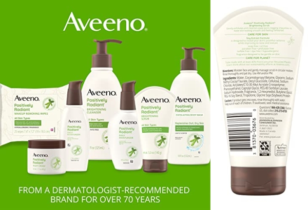 Purchase Aveeno Positively Radiant Skin Brightening Exfoliating Daily Facial Scrub and Face Cleanser, 5 oz on Amazon.com