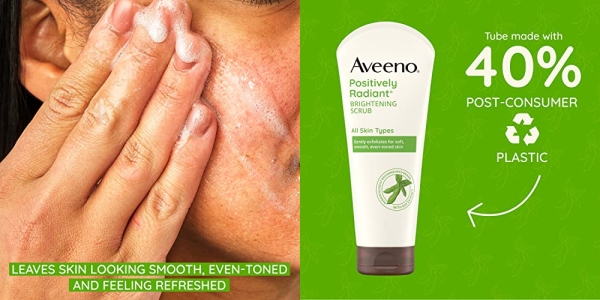 Purchase Aveeno Positively Radiant Skin Brightening Exfoliating Daily Facial Scrub and Face Cleanser, 5 oz on Amazon.com