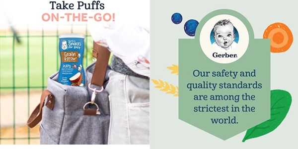 Purchase Gerber Puffs Cereal Snack, Banana & Strawberry Apple, 8 Count on Amazon.com