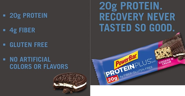 Purchase PowerBar Protein Plus Bar, Cookies & Cream, 2.15 Ounce (Pack of 15) on Amazon.com