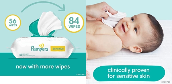 Purchase Baby Wipes, Pampers Sensitive Water Baby Diaper Wipes, Hypoallergenic and Unscented, 504 Count Total Wipes on Amazon.com