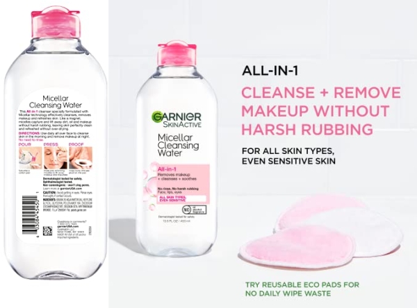 Purchase Garnier SkinActive Micellar Cleansing Water, For All Skin Types, 13.5 Fl Oz on Amazon.com