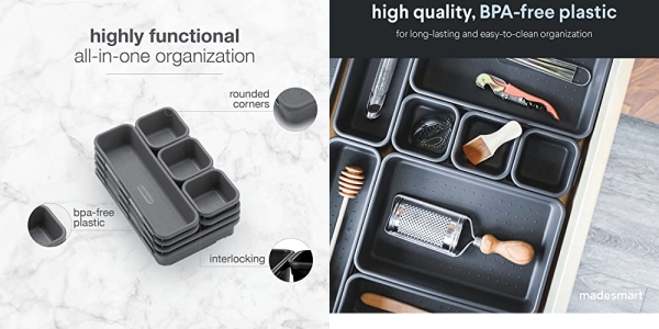 Purchase madesmart Value 8-Piece Interlocking Bin Pack - Granite, Customizable Multi-Purpose Storage on Amazon.com
