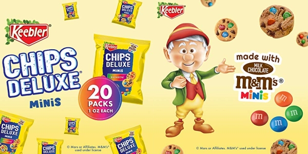Purchase Keebler Chips Deluxe, Mini Cookies, Rainbow, with M&M's Mini Chocolate Candies, (20 Count of 1 Oz Pouches) 20 Oz on Amazon.com