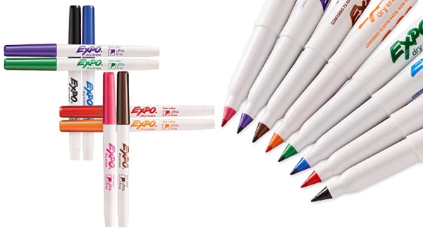 Purchase EXPO 1884309 Low-Odor Dry Erase Markers, Ultra Fine Tip, Assorted Colors, 8-Count on Amazon.com