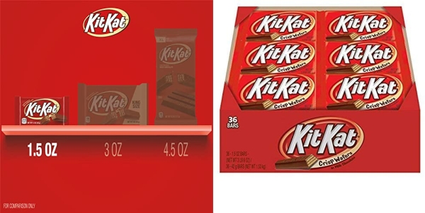 Purchase Kit Kat Candy, Milk Chocolate Bar, 1.5 Oz Bars (Pack of 36) on Amazon.com