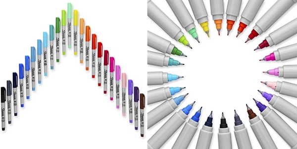 Purchase Sharpie Electro Pop Permanent Markers, Ultra Fine Point, Assorted Colors, 24 Count on Amazon.com