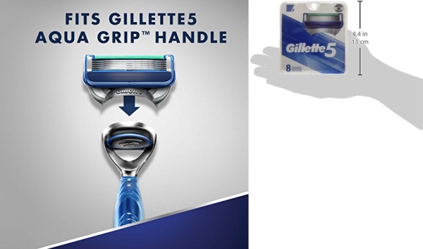 Purchase Gillette5 Men's Razor Blade Refills, 8 Count on Amazon.com