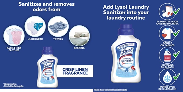 Purchase Lysol Laundry Sanitizer Additive, Crisp Linen, 41oz on Amazon.com