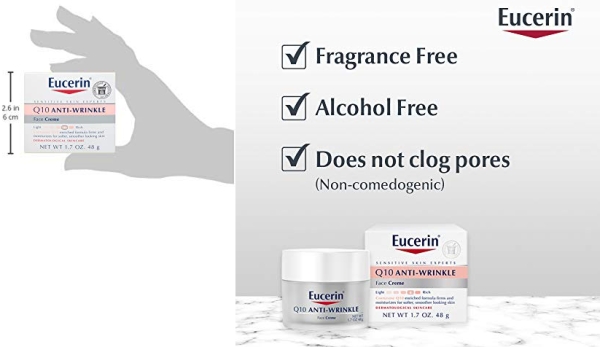 Purchase Eucerin Q10 Anti-Wrinkle Face Cream - Fragrance Free, Moisturizes for Softer Smoother Skin - 1.7 oz. Jar on Amazon.com