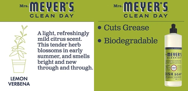 Purchase MRS Meyers Liquid Dish Soap, Lemon Verbena, 16 Fluid Ounce (Pack of 3) on Amazon.com