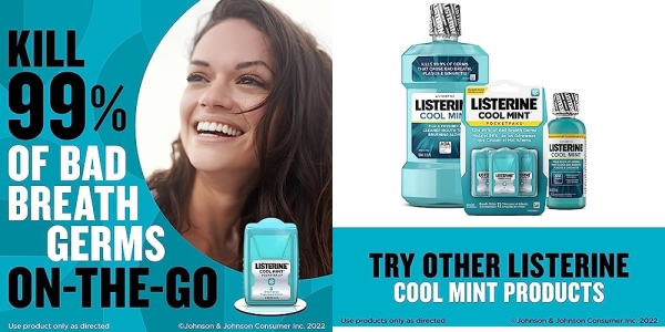 Purchase Listerine Cool Mint Pocketpaks Breath Strips Kills Bad Breath Germs, 24-Strip Pack, 3 Pack on Amazon.com