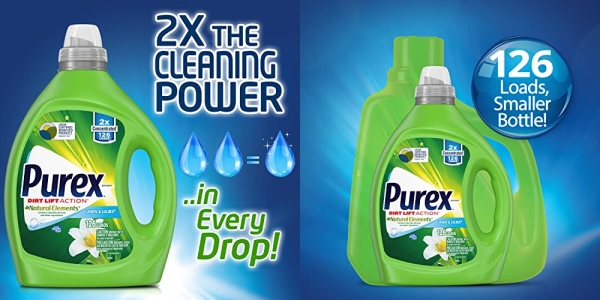 Purchase Purex Liquid Laundry Detergent, Natural Elements Linen & Lilies, 2X Concentrated, 2 Count, 220 Total Loads on Amazon.com