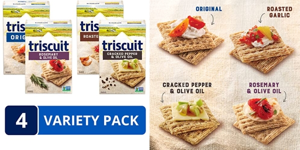 Purchase Triscuit Whole Grain Crackers 4 Flavor Variety Pack, Regular Size, 4 Boxes on Amazon.com
