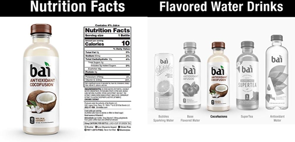 Purchase Bai Coconut Flavored Water, Molokai Coconut, Antioxidant Infused Drinks, 18 Fluid Ounce Bottles, 12 count on Amazon.com