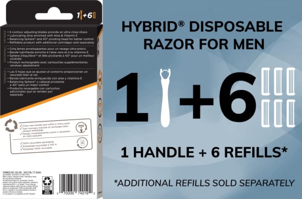 Purchase BIC Flex 5 Hybrid Men's 5-Blade Disposable Razor, 1 Handle and 6 Cartridges on Amazon.com