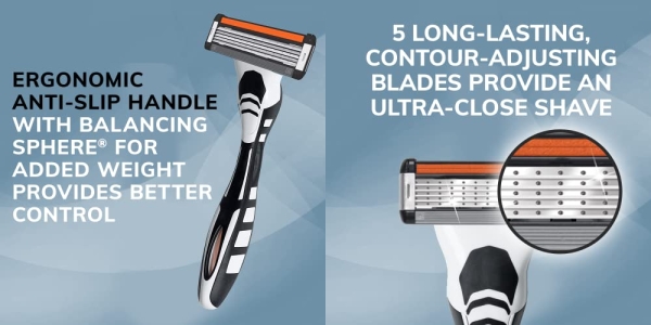 Purchase BIC Flex 5 Hybrid Men's 5-Blade Disposable Razor, 1 Handle and 6 Cartridges on Amazon.com