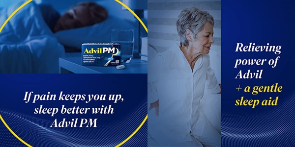Purchase Advil PM Pain Reliever/Nighttime Sleep Aid Coated Caplet, 200mg Ibuprofen - 50 Packs on Amazon.com