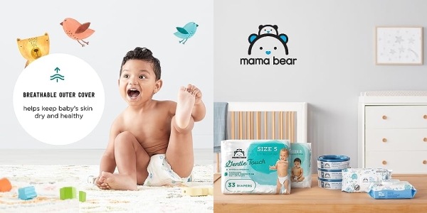 Purchase Amazon Brand - Mama Bear Gentle Touch Diapers, Hypoallergenic, Size 4, 148 Count (4 packs of 37) on Amazon.com