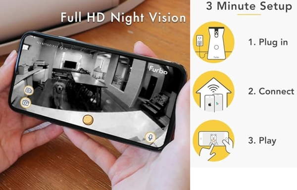 Purchase Furbo Dog Camera: Treat Tossing, Full HD Wifi Pet Camera and 2-Way Audio, Designed for Dogs, Compatible with Alexa on Amazon.com
