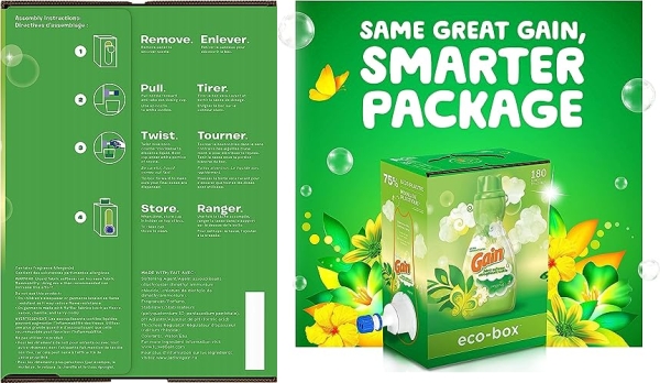 Purchase Gain Eco-Box Liquid Fabric Softener, Original Scent, 105 fl oz, 180 Loads, Ultra Concentrated on Amazon.com