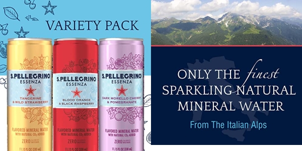 Purchase S.Pellegrino Essenza Flavored Mineral Water, Variety Pack 11.15 Fl Oz. Cans (24 Pack) on Amazon.com
