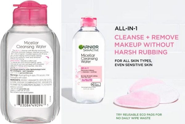 Purchase Garnier SkinActive Micellar Cleansing Water, For All Skin Types, 3.4 Ounce on Amazon.com