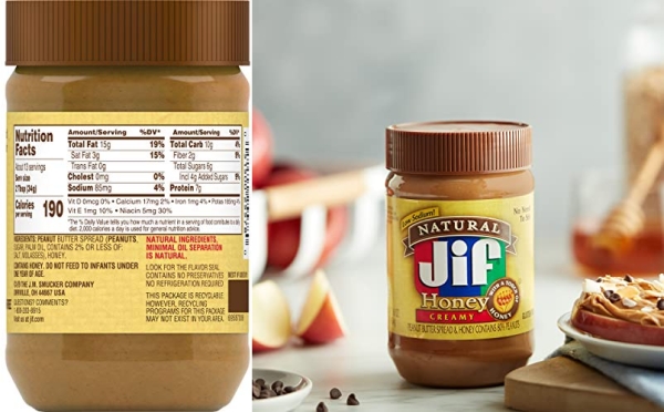 Purchase Jif Natural Creamy Peanut Butter Spread and Honey, 16 Ounces, Contains 80% Peanuts on Amazon.com
