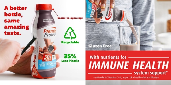 Purchase Premier Protein Shake Nutrients to Support Immune Health, Cookies & Cream, 138 Fl Oz on Amazon.com