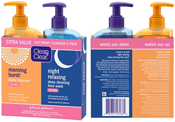 Purchase Clean & Clear 2-Pack Day and Night Face Cleanser on Amazon.com