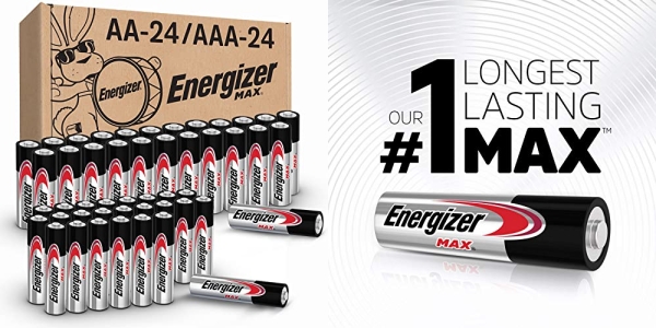 Purchase Energizer MAX AA Batteries & AAA Batteries Combo Pack, 24 Double AA Batteries and 24 Triple AAA Batteries (48 Count) on Amazon.com