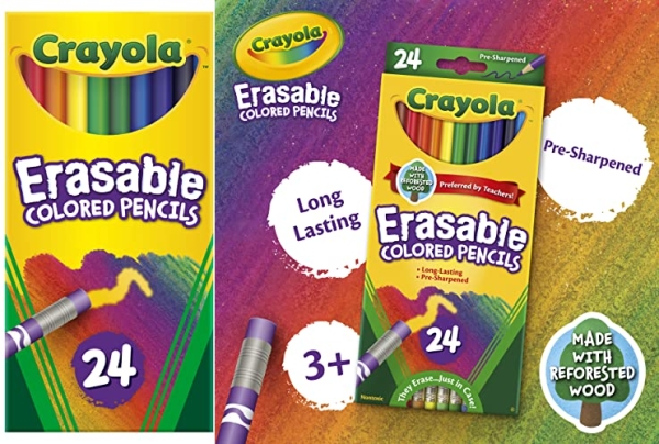 Purchase Crayola Erasable Colored Pencils, Kids At Home Activities, 24 Count on Amazon.com