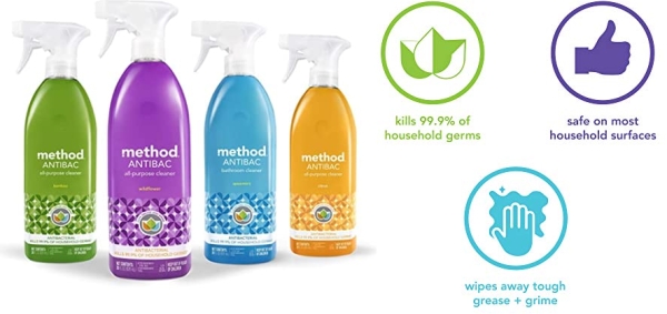 Purchase Method Antibacterial All-Purpose Cleaner, Citron, 28 Ounce, 4 Pack on Amazon.com
