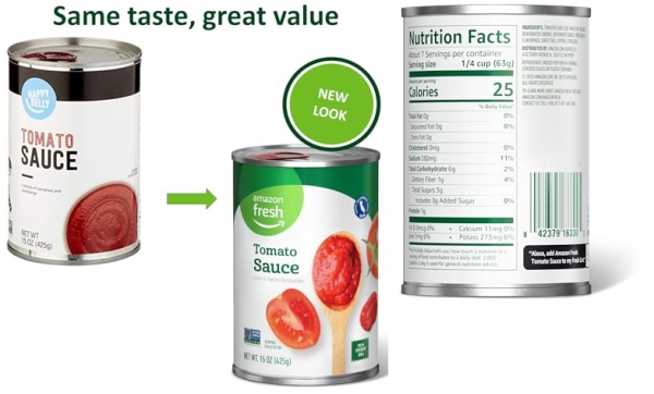 Purchase Amazon Brand - Happy Belly Tomato Sauce, 15 Ounce on Amazon.com