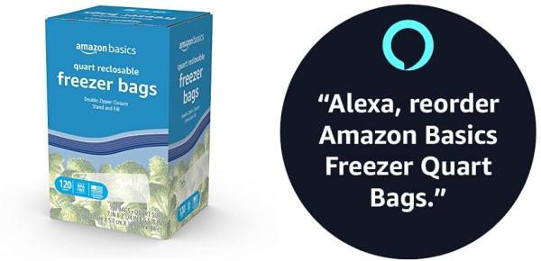 Purchase Amazon Basics Freezer Quart Bags, 120 Count (Previously Solimo) on Amazon.com